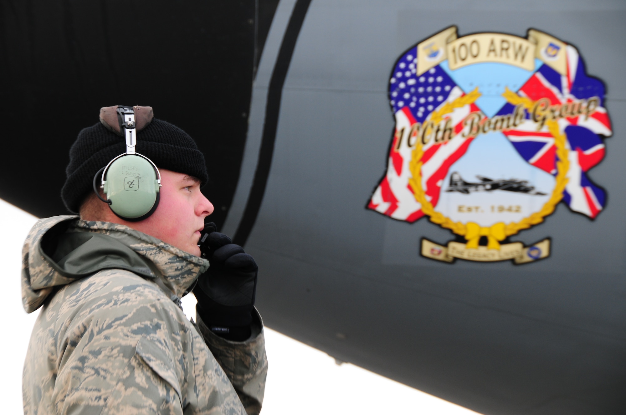KEFLAVIK, Iceland – Senior Airman Zach Johnson, 493rd Expeditionary Fighter Squadron, listens to his headset while performing pre-flight checks Sept. 17, 2010. Airman Johnson is assigned to the 100th Aircraft Maintenance squadron at RAF Mildenhall, England. (U.S. Air Force photo/Senior Airman Stephen Linch)