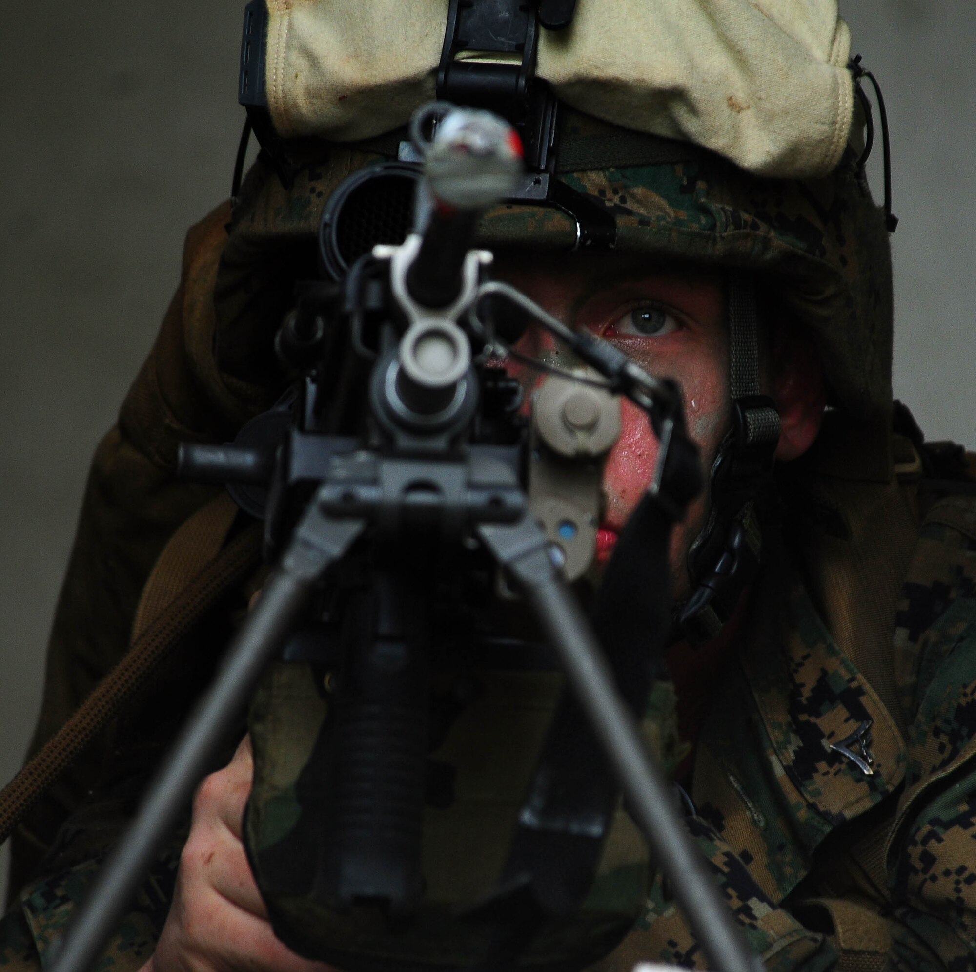 ANDERSEN AIR FORCE BASE, Guam – More than 130 Marines attached to the 3rd Reconnaissance Battalion stormed into Andy South during an exercise in support of Valiant Shield 2010. Twenty-five 736th Security Forces Squadron Airmen participated as opposing forces, defending the mission objective against the 3rd RB. The Battalion is based out of Camp Schwab, a satellite base of Marine Corps Base Camp Smedley D. Butler, on the Okinawa Prefecture, Japan. Missions performed during the training included, long-range reconnaissance and surveillance, tactical recovery of aircraft personnel, hydro-graphic surveys and beach reconnaissance, small unit raids and selected prisoner snatches, underwater searches, and evacuation of American Civilians from  hostile environments. (U.S. Air Force photo by Airman Julian North)