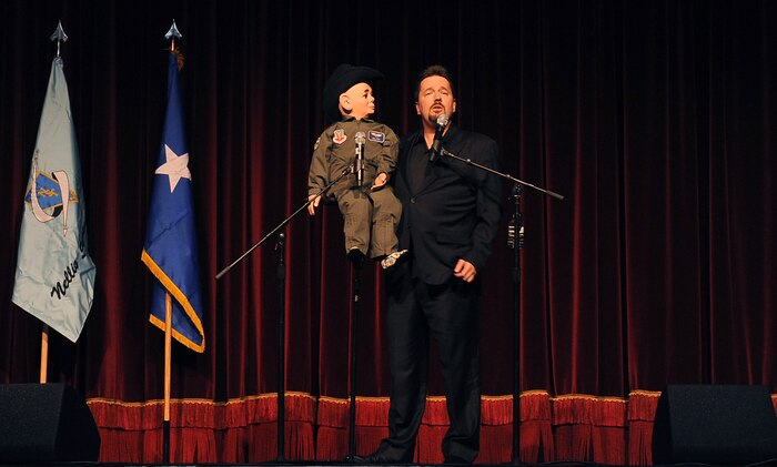 LAS VEGAS-- Terry Fator, ventriloquist and comedian, entertained more than 1,000 attendees during the 2010 Nellis-Creech Air Force Ball Sept. 25 at the Bellagio Resort and Casino.  (U.S Air Force Photo / Senior Airman Stephanie Rubi)