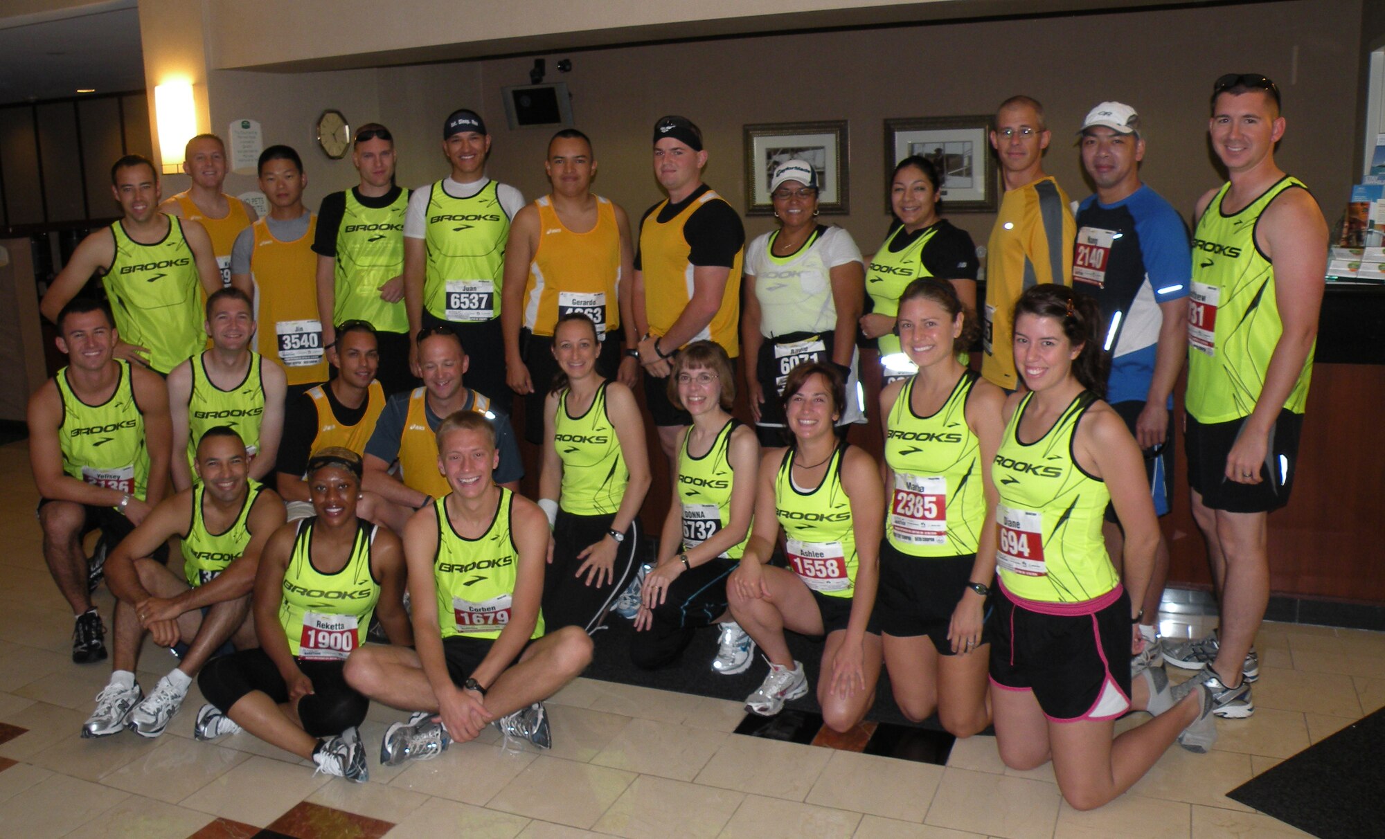 GOODFELLOW AFB, Texas - Participants from here and Presidio of Monterey, Calif. pose for a group photo before the start of the 14th United States Air Force Marathon held Sept. 18 at Wright-Patterson Air Force Base, Ohio. (U.S Air Force photo)