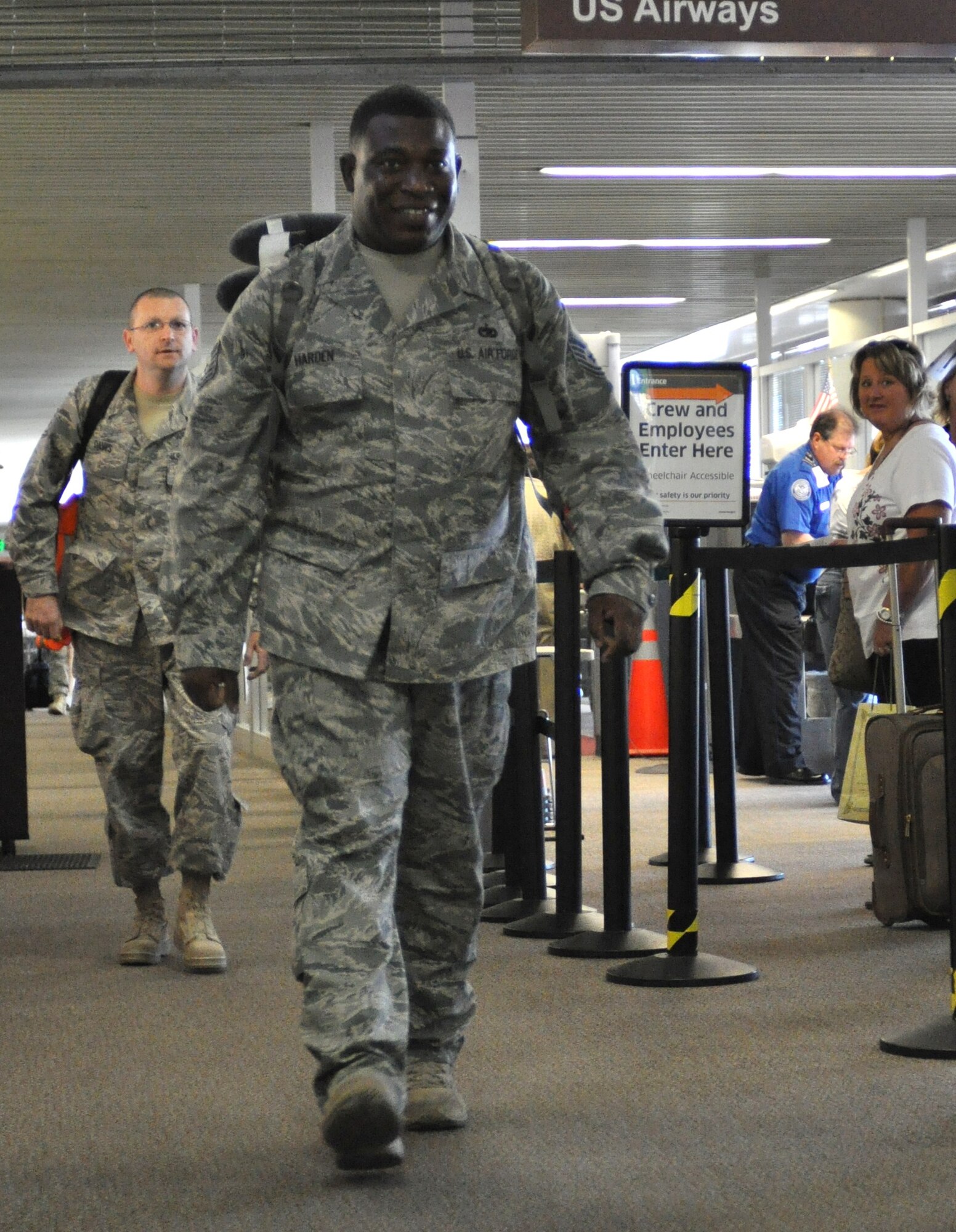 Fourteen Airmen assigned to the 38th Aerial Port Squadron, Charleston Air Force Base, S.C., returned to Charleston Sept. 23, 2010 after a four month deployment to locations in Southwest Asia. (U.S. Photo/Staff Sgt. Shane Ellis)