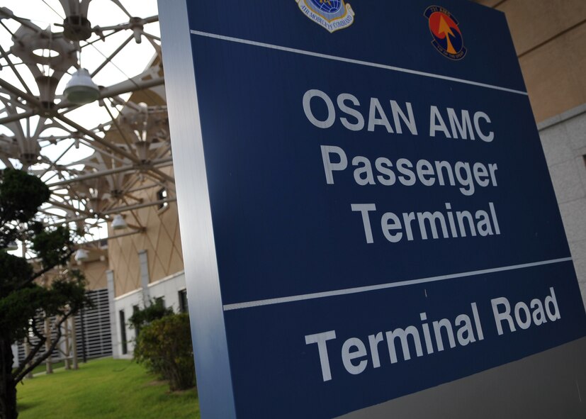 Osan Air Base held a Ribbon Cutting Ceremony for the new passenger terminal Sept. 27. The event was attended by members of 7th Air Force, the 515th Air Mobility Operations Wing and 51st Fighter Wing, local Korean leadership and others. (U.S. Air Force photo/Senior Airman Evelyn Chavez) 

