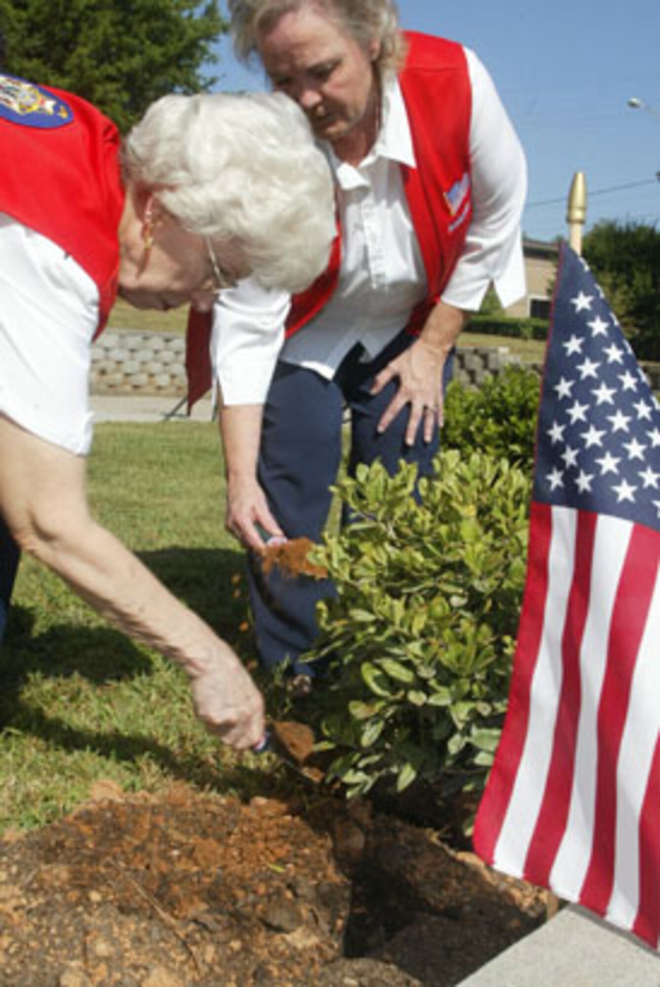 During the 26th Annual POW/MIA Living Memorial Ceremony held at the POW/MIA Memorial Park here Sep. 24, attendees took part in the tree planting and roll call for Georgia POW/MIA's still unaccounted for. (U.S. Air Force photo/Don Peek) 