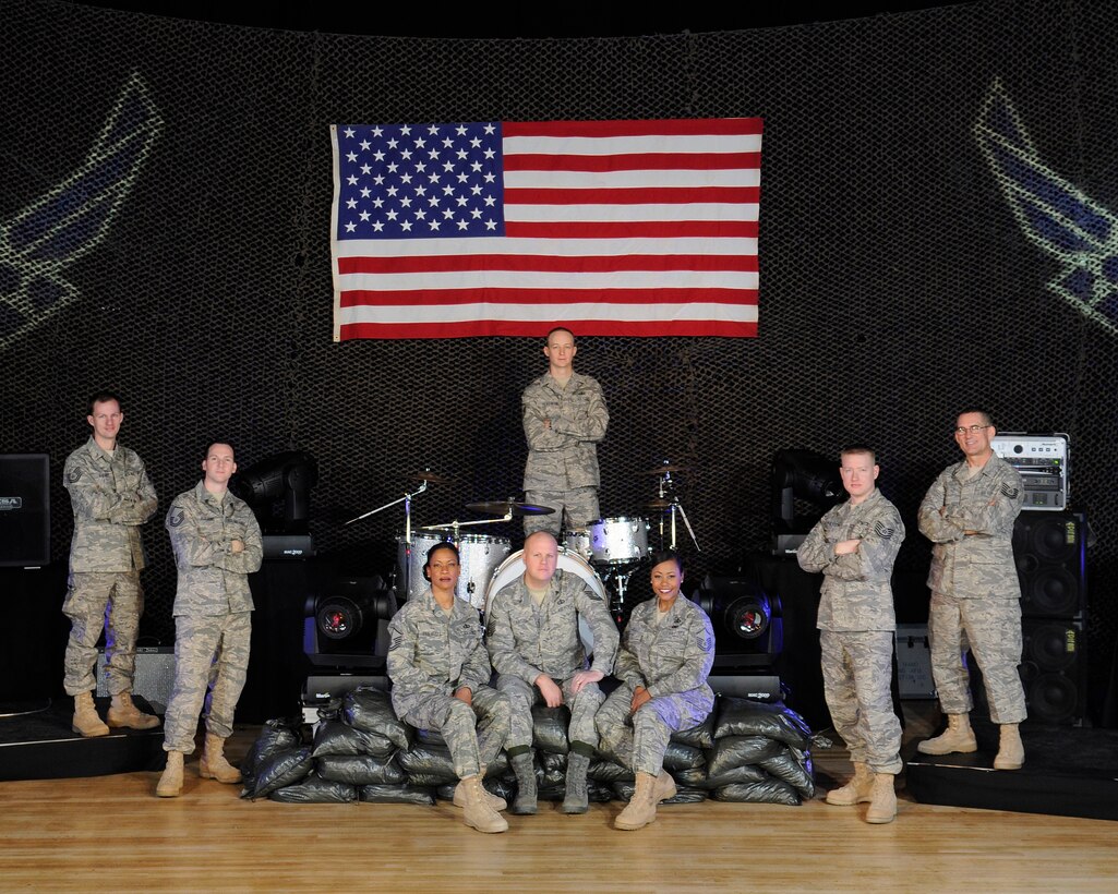 The United States Air Force Band is proud to have an exciting performing unit in its musical arsenal-the group is known as Max Impact. Armed with three of the Air Force's most dynamic vocalists and supported by a hard-hitting five-piece rhythm section, this high-energy band has everything needed to ignite a party and keep the flame burning for hours. Max Impact promises to charge up today's Airmen, wherever they're serving, across the nation and around the world. (US Air Force Photo)