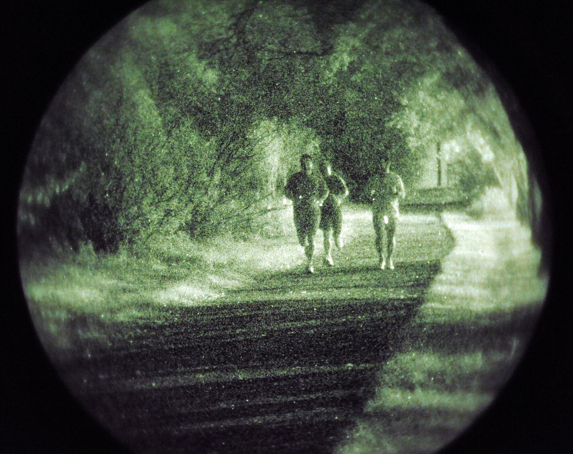 Airmen from Grand Forks Air Force Base participate in the Full Moon 5K run Sept. 28 on the base’s 5K running trail. More than 200 people from the base and community participated in the run. SMSgt. Brian Schulenberg, 319th Force Support Squadron finished first place out of the male participants with a time of 22 minutes and five seconds. Army ROTC cadet Van Hought finished first out of the female participants with a time of 22 minutes and 30 seconds.