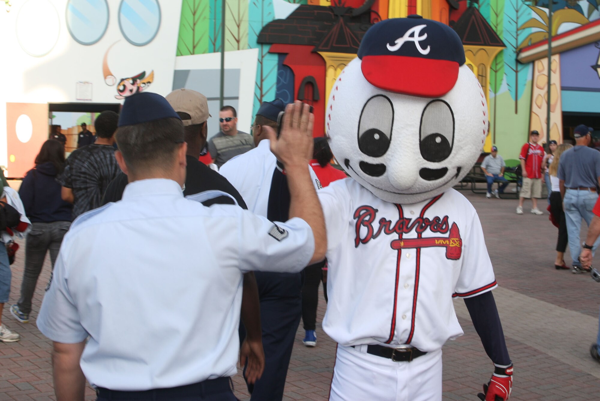 The Atlanta Braves hosted Air Force Reserve Command night at the Turner Field Stadium Sept. 28 in their series against the Florida Marlins. The night was a joint effort between the Braves and AFRC Recruiting and headed by Lt. Gen.  Charles E. Stenner Jr., commander AFRC, who also made several appearances throughout the night. (U.S. Air Force Photo/Don Peek)