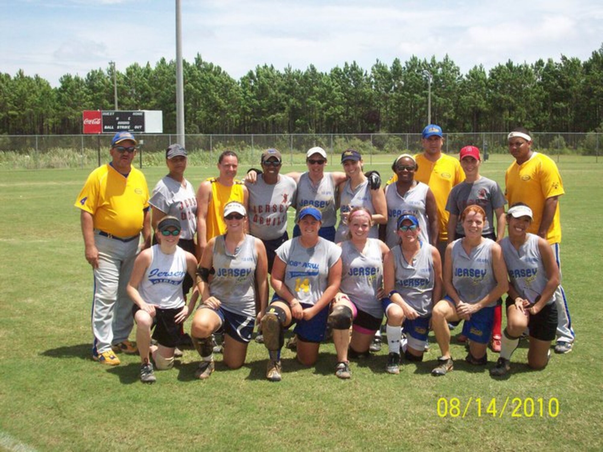 The Jersey Girls softball team, members from the 108th Air Wing, took 2nd place at the 45th Annual Air National Guard softball tournament in Florida Aug. 12 through 14. Members of the team consisted of Marcie Montalvo, Debbie Macalalad, Kelliann Novak, Samantha Hardy, Stephanie Marshall, Karen Kazimir, Alison Maribo, Kristin Guinta and Susan Eldenhorst. (Courtesy photo)