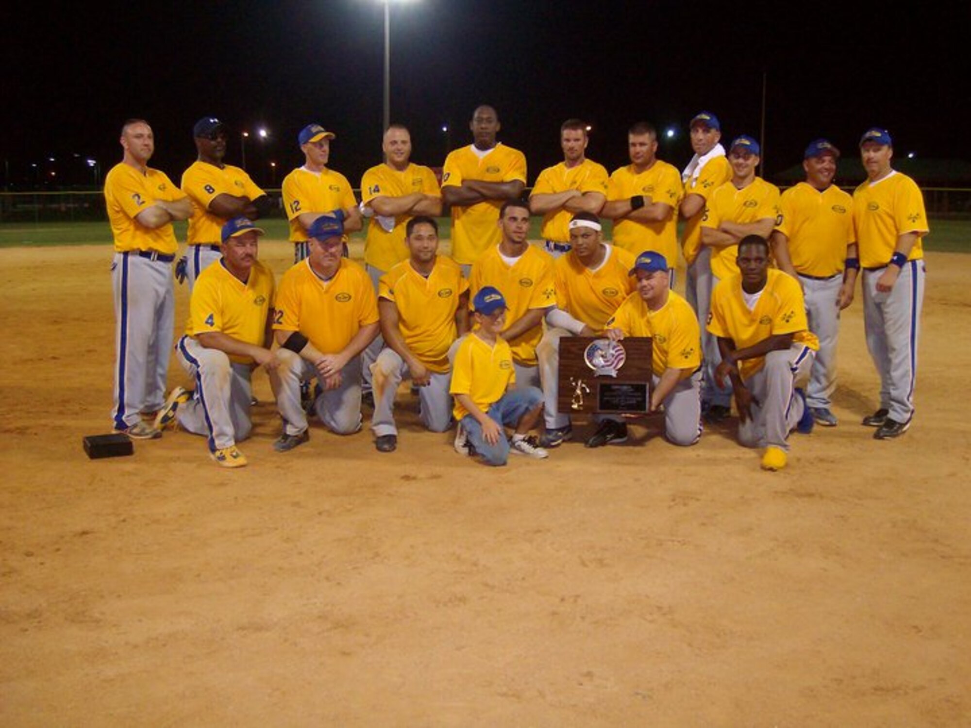 The 108th Air Wing Men’s Softball team not only won the Joint Base McGuire-Dix-Lakehurst Softball Championship, won 1st place at the 45th Annual Air National Guard softball tournament in Florida Aug. 12 through 14. The team consisted of Mike Balas, Dave Fortin, Gary Sills, Greg Stevens, Jim Maribo, Bob Schreiner, Kenny Donelson, Pat Marshall, Elay Oakman, Jason Balas, Sean Nitahara, John Swift, Tyrice Pressley, Steve Leddy, Rob Jentsch, Nate Schaefer, Carlos Morales, Bobby Schreiner III and George Wutsch.