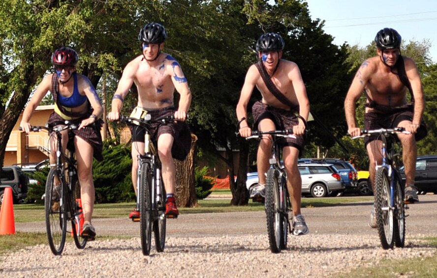 The winning Extreme Team, Daedalus,” from last year’s Adventure Race, included, from left, 2nd Lts. Keri Holcomb, Charles "Wedge" Keeling, Andrew Morris and Joey Brewer. The Vance 2011 Adventure Race is scheduled for Sept. 10. Early registration is available at the Fitness Center. (U.S. Air Force photo)