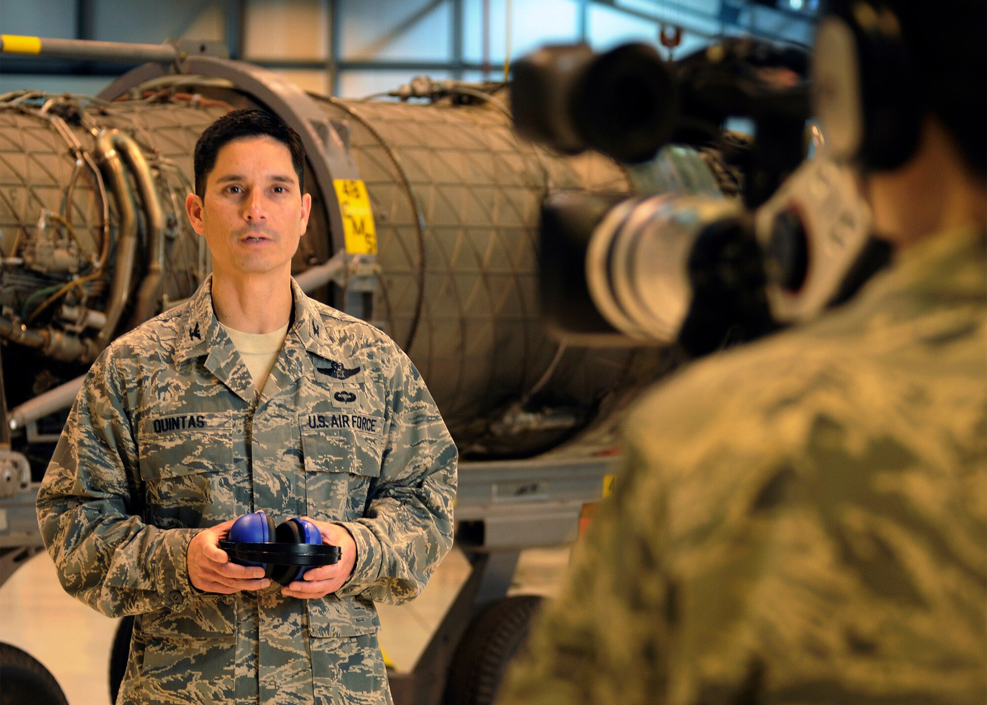 Col. John Quintas, 48th Fighter Wing commander, reminds all Liberty Wing members to keep safety in mind during the upcoming Operational Readiness Exercises and Inspection. (U.S. Air Force photo/Tech. Sgt. Zachary Melin)