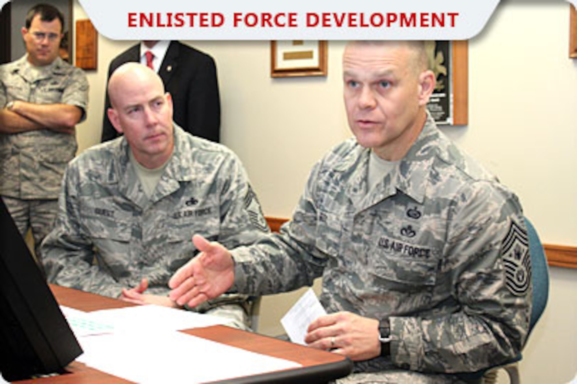 The Air Force’s top enlisted leader addressed the service’s first pilot enlisted development team March 31 for senior noncommissioned officers in the nuclear weapons career field.