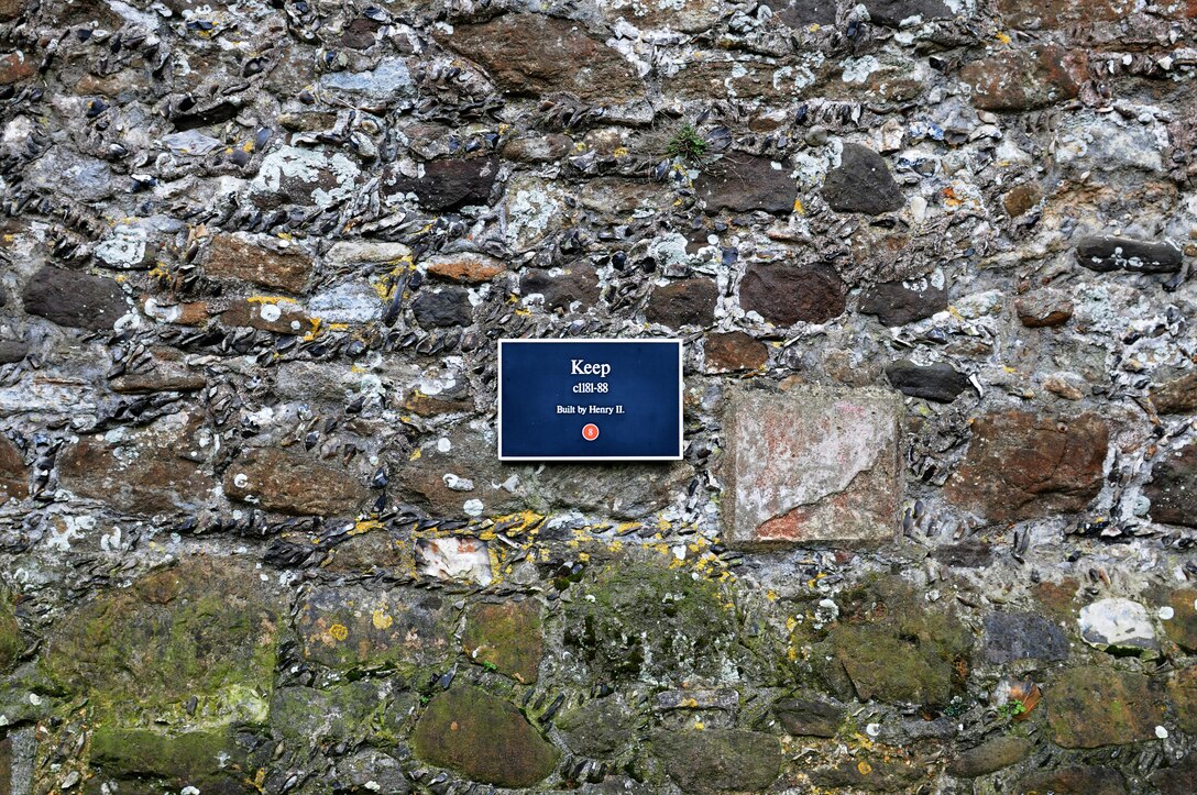 DOVER, England – The plaque on the side of the Keep at Dover Castle notes it was built by King Henry II from 1181 to 1188. Despite being more than 800 years old, the Keep is far from being the oldest structure at Dover Castle. The castle has a Roman pharos, or lighthouse, which was probably built in the first century A.D. (U.S. Air Force photo/Staff Sgt. Stephen Linch)