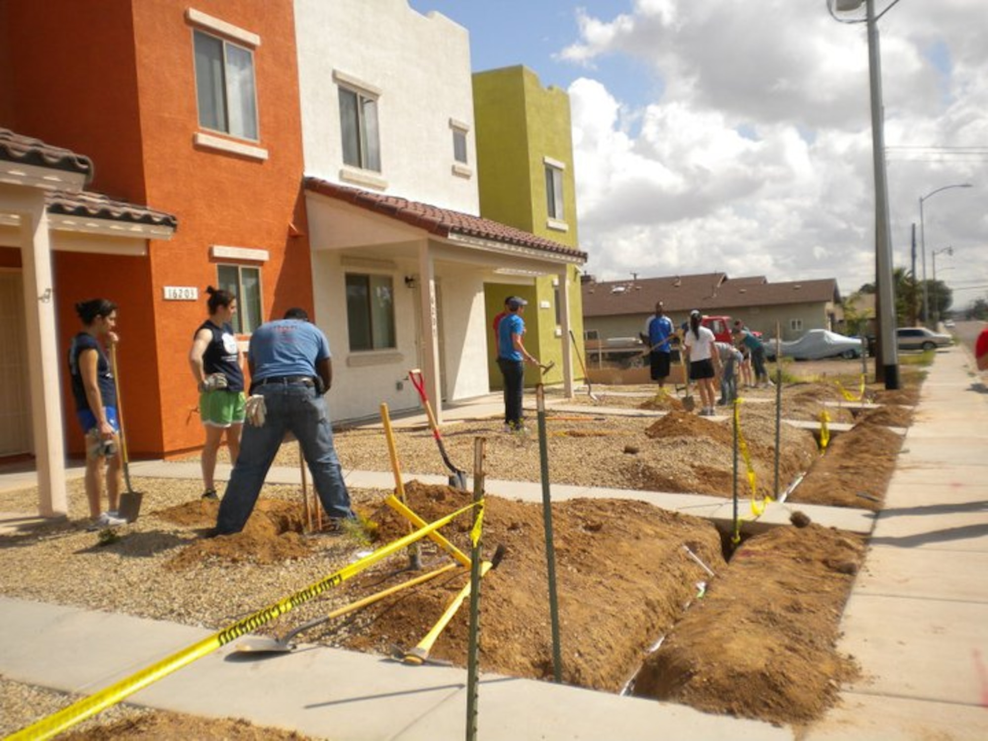 A group of 14 cadets assisted Habitat for Humanity with a landscaping project for town houses that Habitat had already built. (Courtesy Photo)