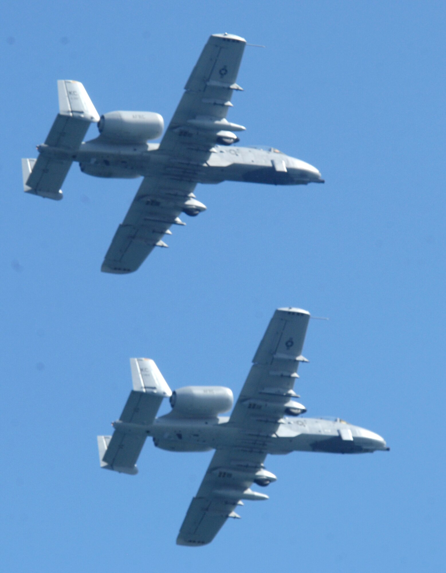 Two A-10 Thunderbolts fly past the crowd during The Great Air Show Mar. 26 in Santo Domingo, Dominican Republic. (U.S. Air Force photo/Tech. Sgt. Eric Petosky)