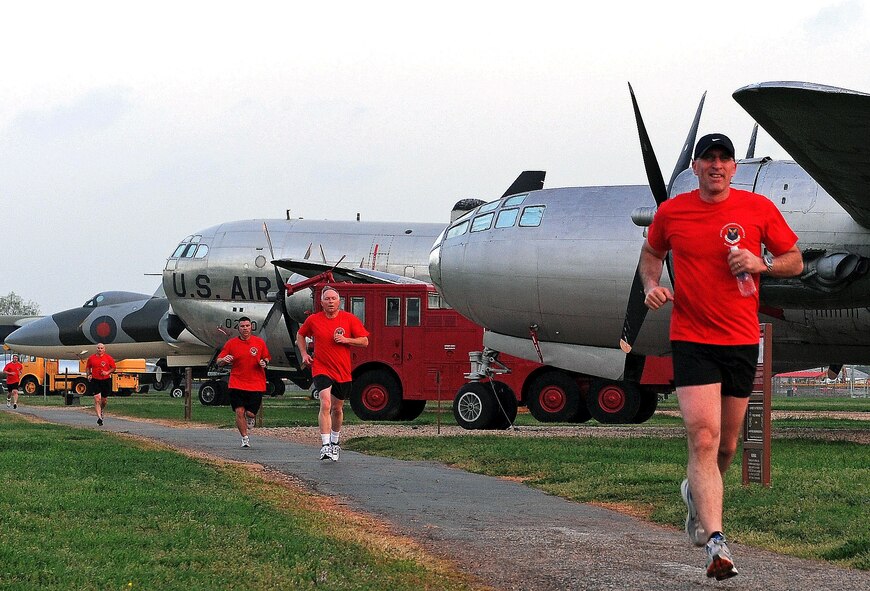 Attendees of the second annual Air Force Global Strike Command Spring
Commander's Conference participated in a 5K run March 23 at Barksdale Air
Force Base, La.  The run was intended to build camaraderie between Global
Strike wing commanders, command chiefs and spouses. (U.S. Air Force
photo/Senior Airman La'Shanette V. Garrett)
