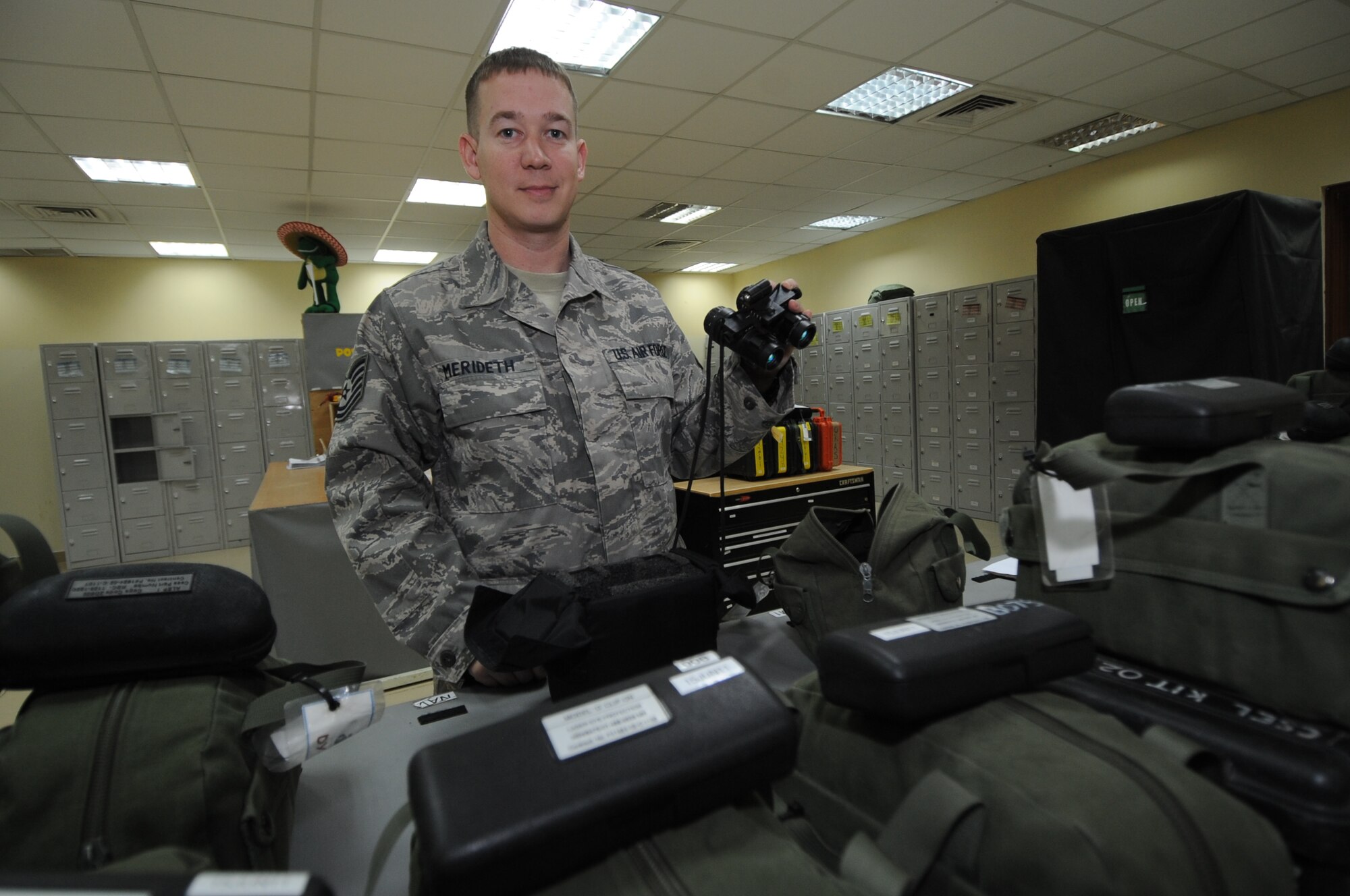 Tech. Sgt. Jason Merideth is deployed from the 317th Operations Support Squadron at Dyess Air Force Base, Texas. (U.S. Air Force photo by Senior Airman Cynthia Spalding)