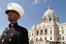 2nd Lt. Marques A. Williams, 24, from St. Paul, Minn., stands outside the Minnesota State Capitol after his commissioning ceremony April 2. For more photos of the event, visit www.facebook.com/rstwincities.