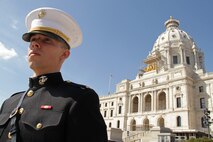 2nd Lt. Tyler A. Kistner, 23, from Champlin, Minn., stands outside the Minnesota State Capitol after his commissioning ceremony April 2. For more photos of the event, visit www.facebook.com/rstwincities.
