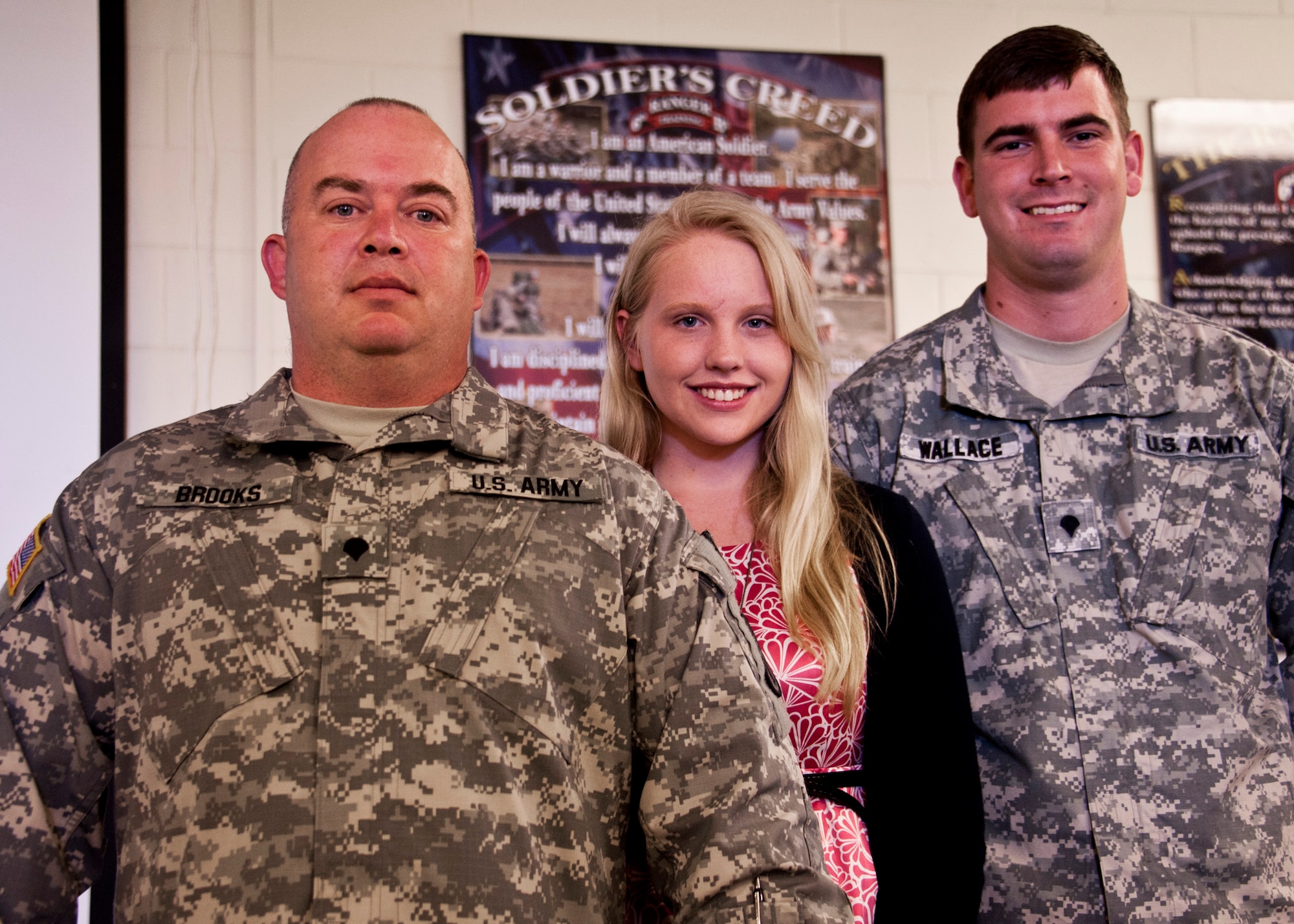 Specialists Steven Brooks and David Wallace, 6th Ranger Training Battalion medics, were awarded the Army Commendation and Achievement Medals (respectively) March 31 for their heroic efforts in helping to save Brianna Baker's (pictured) life after a car accident on State Road 85.  (U.S. Air Force photo/Samuel King Jr.)