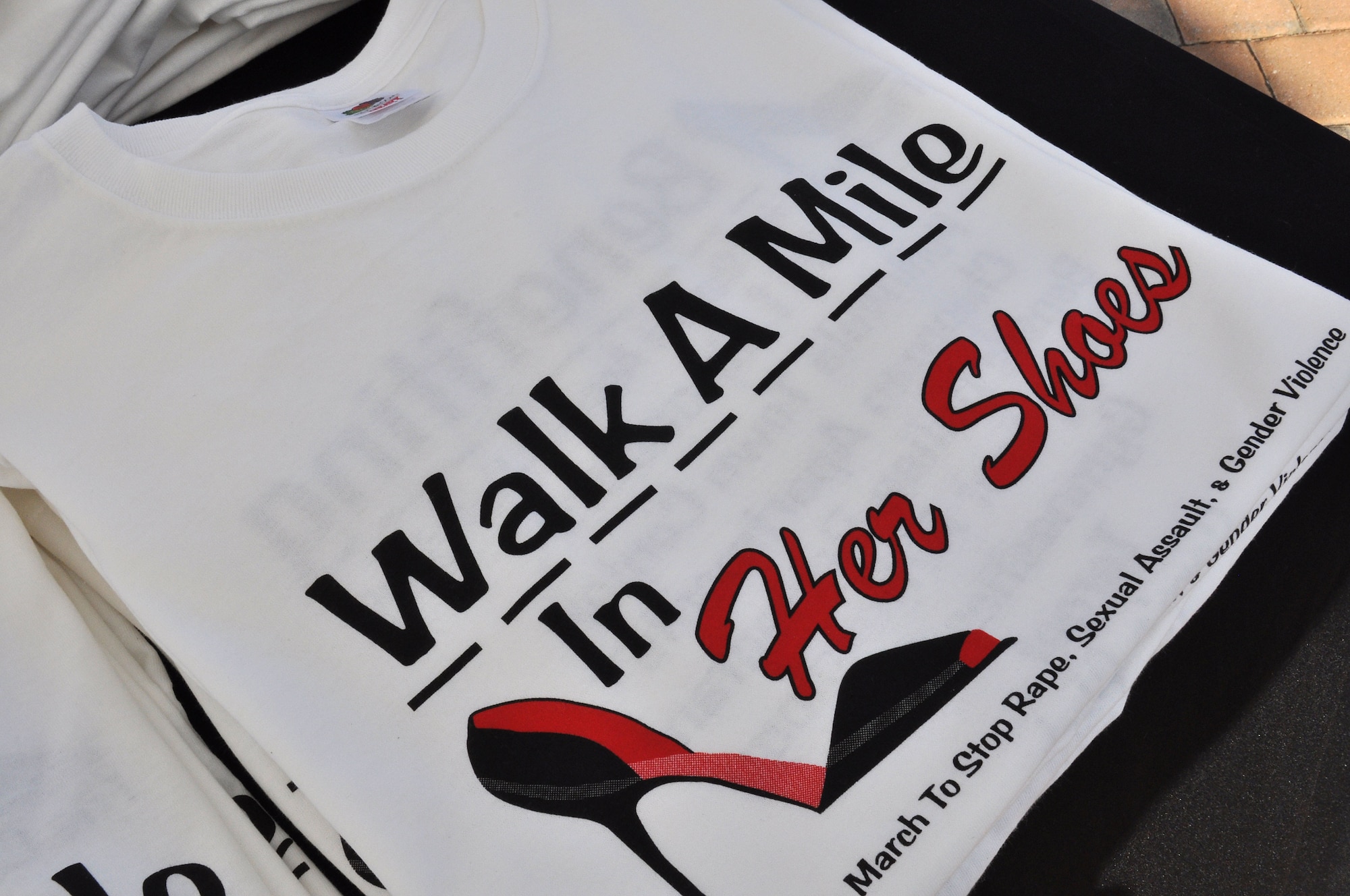 The annual Walk a Mile in Her Shoes event is held in Hampton, Va., April 2, 2011. The international men’s march is designed to stop rape, sexual assault and gender violence. (U.S. Air Force Photo/Tech. Sgt. Christina M. Styer/RELEASED)  