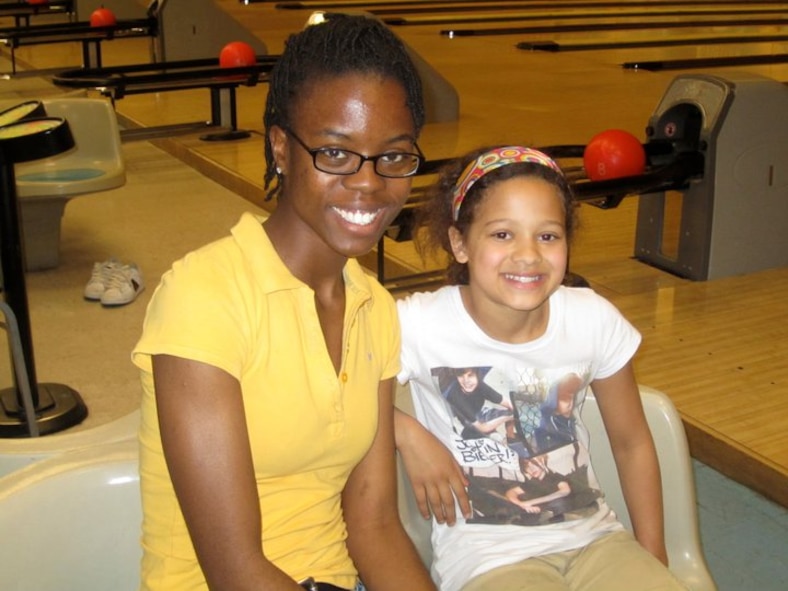 The Dyess 56 Club hosted a Big for a Day event March 12 at the bowling alley here for Abilene children who are waiting for a Big Brother or Sister.