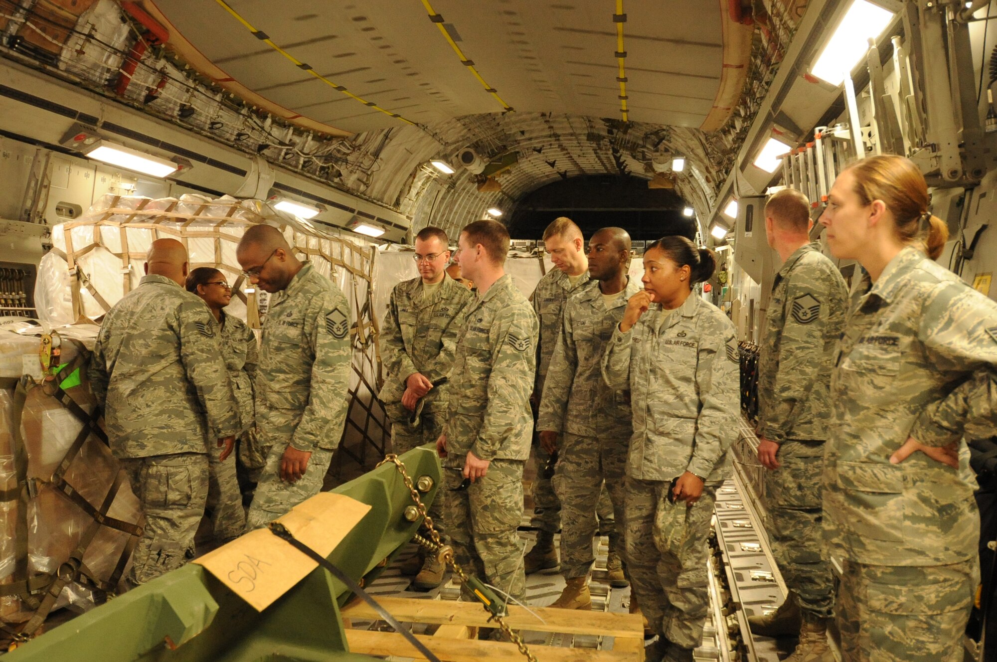 Attendees of the new Incirlik enlisted orientation mission brief tour a C-17 Globemaster III March 16, 2011, at Incirlik Air Base, Turkey. Officials at the 39th Air Base Wing initiated an enlisted mission orientation program, sponsored by the wing commander and command chief, to ensure the newly assigned NCOs and master sergeants understand the components that comprise the overall mission and how their unit fits into mission accomplishment. (U.S. Air Force photo by Tech. Sgt. Valda Wilson/Released)