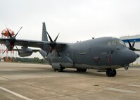 The MC-130J, Air Force Special Operations Command's newest aircraft, sits on the tarmac after its unveiling at Lockheed Martin in Marietta, Ga., March 29, 2011. The MC-130J is the newest aircraft in AFSOC's inventory. (U.S. Air Force photo by Master Sgt. Scott MacKay/RELEASED)
