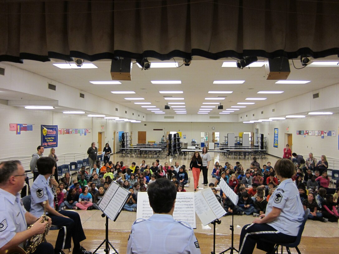 Southwest Winds performs for students at Donna Park Elementary School in Hurst, TX on March 30, 2011.
