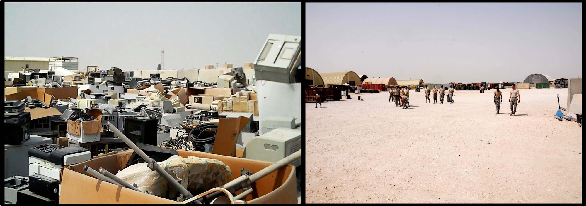 Airmen assigned to the 379th Expeditionary Logistics Readiness Squadron’s Transit Shipping Point turn a supply nightmare into a sustainable logistics operation in just four months.  (U.S. Air Force illustration/ Staff Sgt. Anthony Graham)