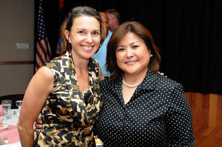 ANDERSEN AIR FORCE BASE, Guam - Mrs. Janette Doucette and Attorney Naoko Shimizu, pose for a photo during the Women?s History Month luncheon here, April 5. (U.S. Air Force photo/Senior Airman Carlin Leslie)
