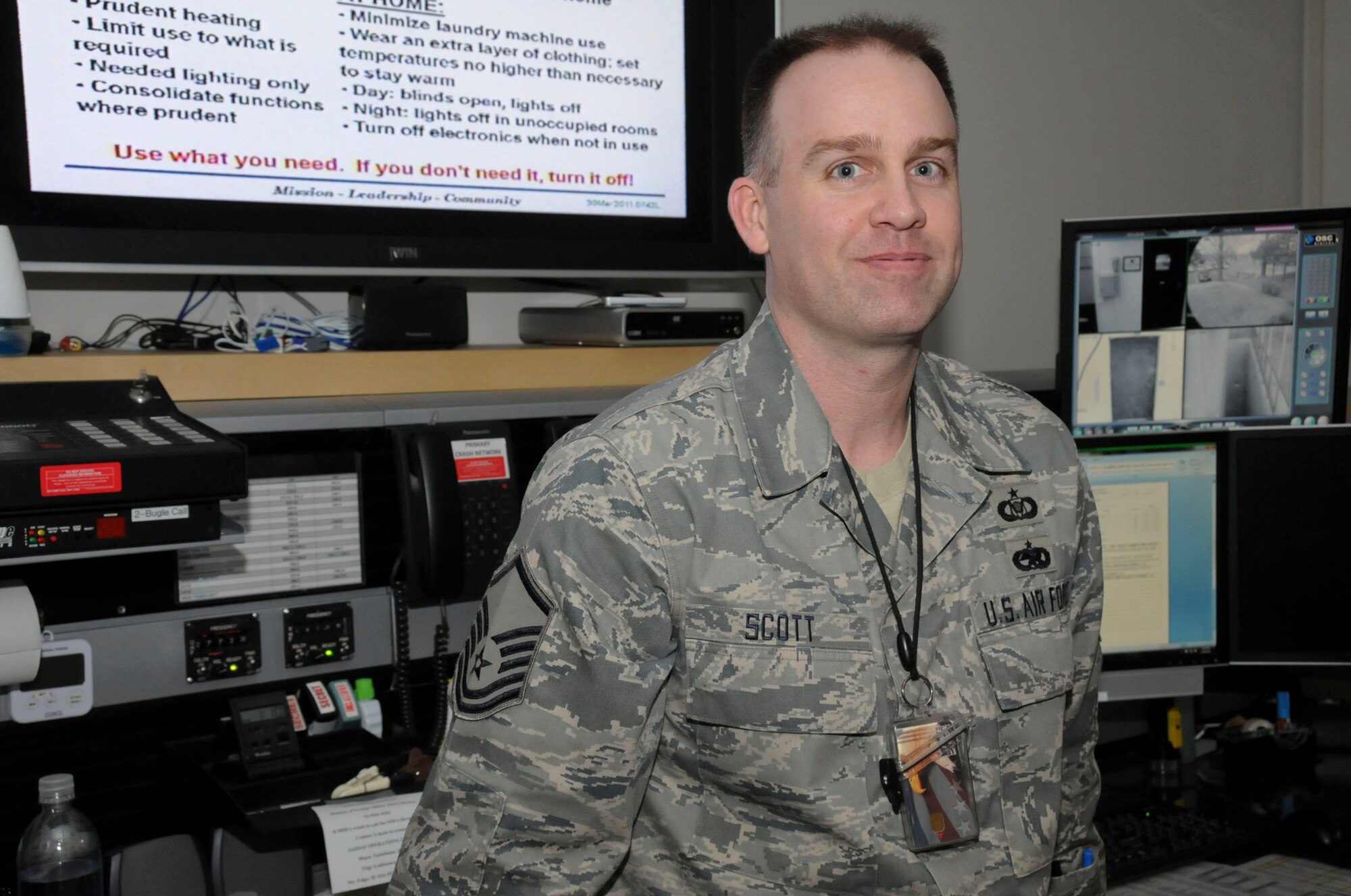 U.S. Air Force Master Sgt. William B. Scott, a command post superintendent with the 35th Fighter Wing from Misawa Air Base, and a West Palm Beach, Fla.-native, is responsible for the 24-hours a day, seven-days a week, and 365-days a year command and control function of the base. As the superintendent, Sergeant Scott’s functions include budgeting, manning, training, command and control operations, emergency actions directed by the president of the Unites States, and higher headquarters status reporting for Misawa Air Base. 
