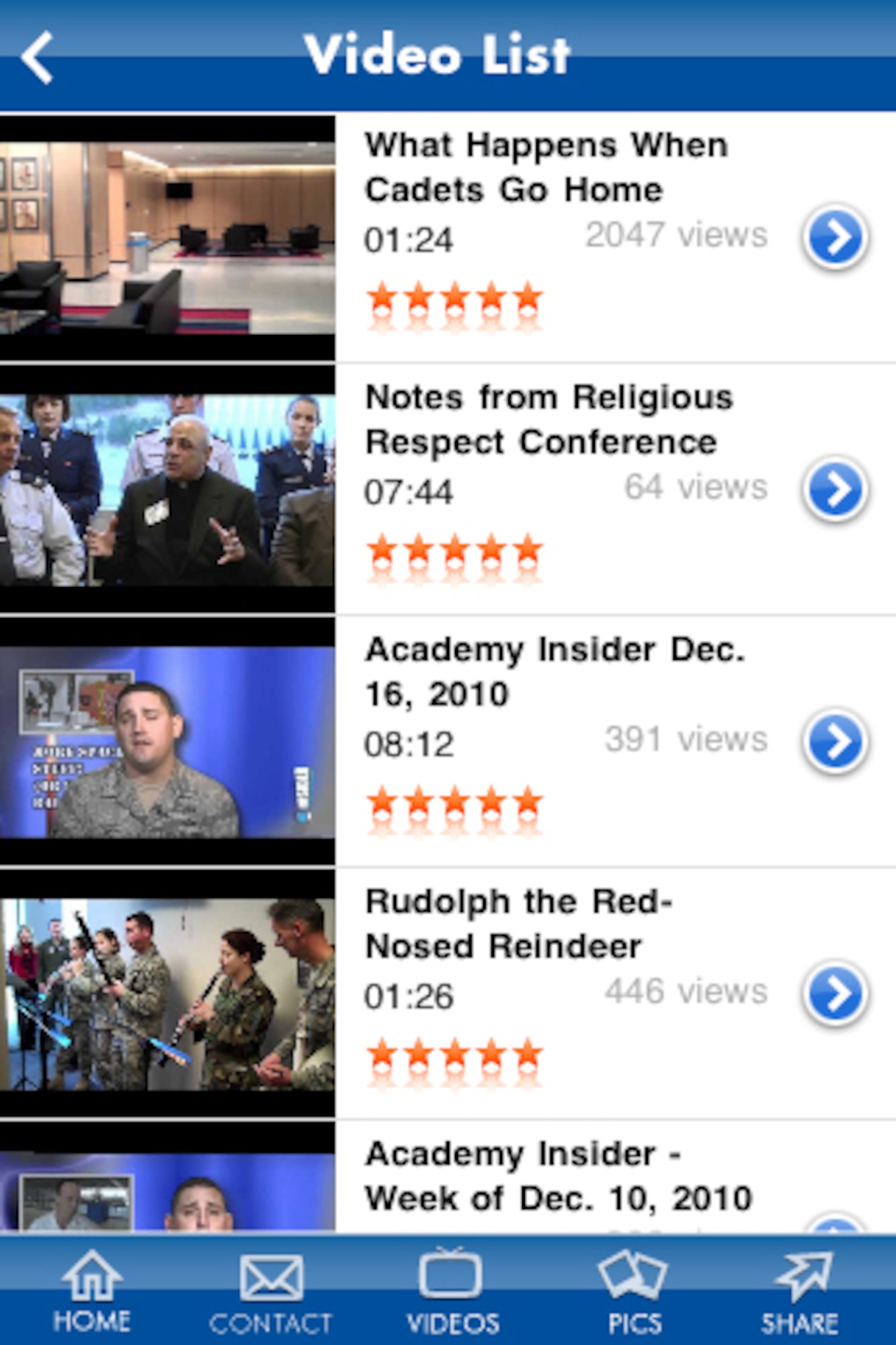 The U.S.Air Force Academy released an app Wednesday, April, 6, 2011.  The app is a free download available in the iTunes App Store and the Android Market.