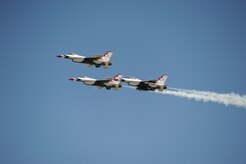 The U.S. Air Force Thunderbirds arrive at Joint Base Charleston, S.C., April 6. The Thunderbirds are scheduled to perform Saturday, April 9 during the 2011 Air Expo along with the U.S. Army Special Operations Black Daggers Jump team, Tora! Tora! Tora!, the GEICO Skytypers, a B-25 Bomber, Air Combat Command demonstration teams and much more. 
