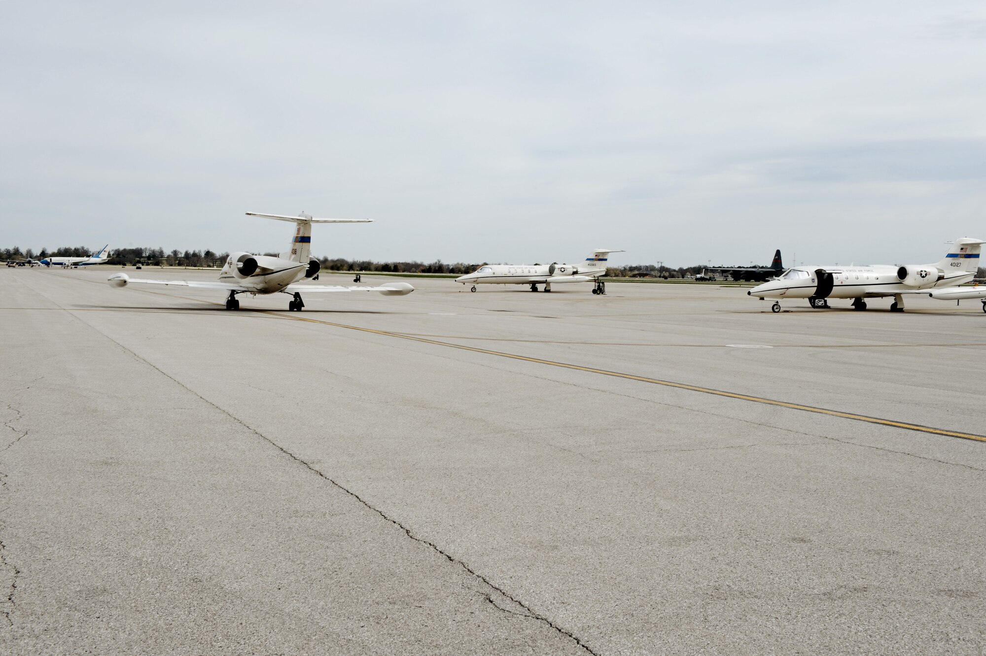 A C-21A taxis out April 6, 2011 at Scott Air Force Base, Ill. The C-21 was flown during the initial qualification course under the 458th AS after it regained the C-21 training mission from the 45th AS at Kessler AFB, Miss. The C-21 training mission belonged to Scott until the early 1990s. (U.S. Air Force Photo/Staff Sgt. Brian J. Valencia)