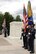 The U.S. Air Force Honor Guard colors team presents the colors during a wreath laying ceremony at The Tomb of The Unknown Soldier, April 5, at Arlington National cemetery, Arlington VA. The guest honoree who presented the wreath was Gen. Col. Alexander Nikolyevich Zelin, Commander-in-Chief of the Russian Air Force in honor of all fallen service members. (U.S. Air Force photo by Senior Airman Christopher Ruano)