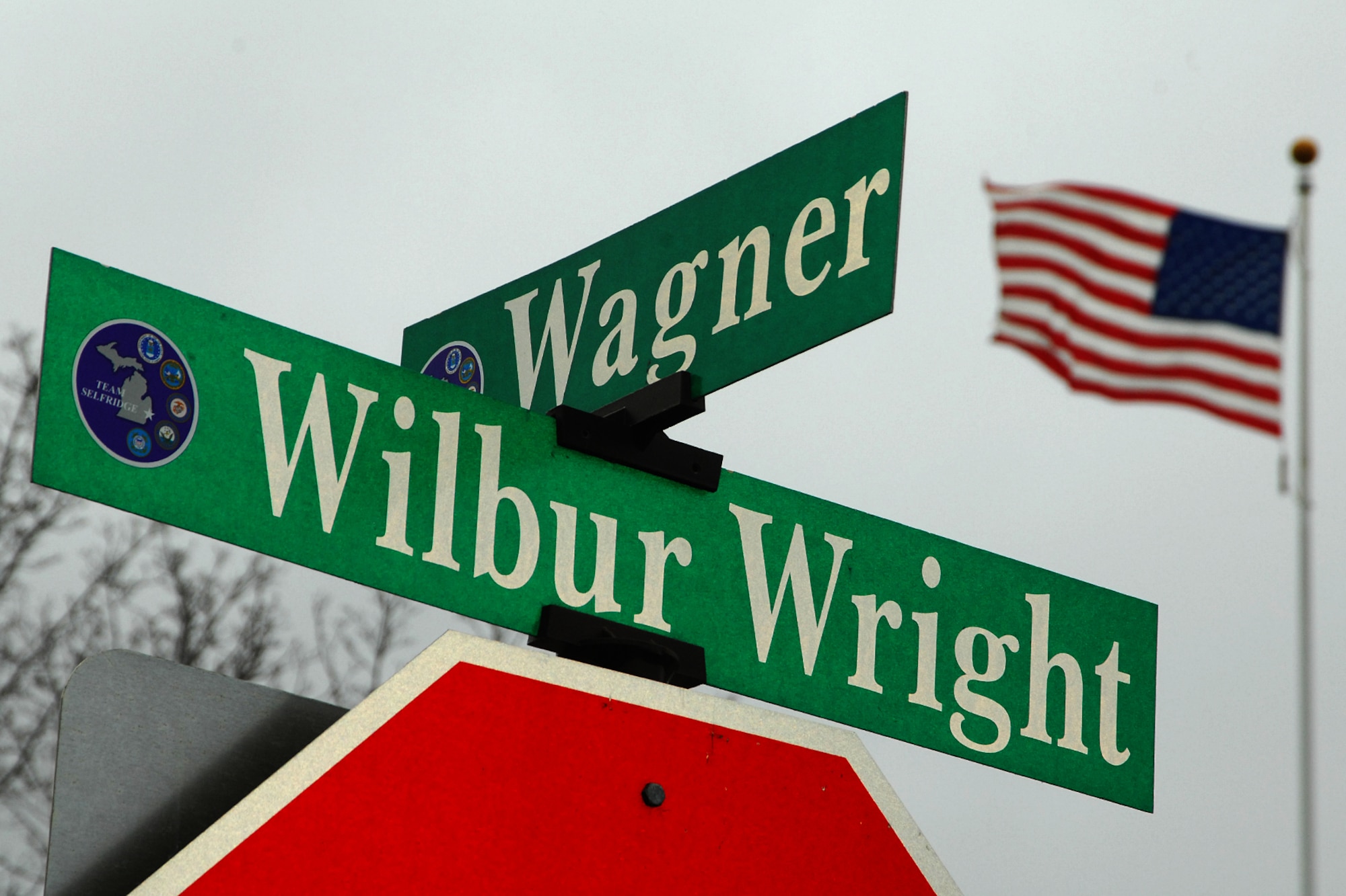 Many of the streets on Selfridge Air National Guard Base honor early aviation pioneers, proponents of military air power and those who gave their life in service to the nation. (US Air Force photo by John S. Swanson)