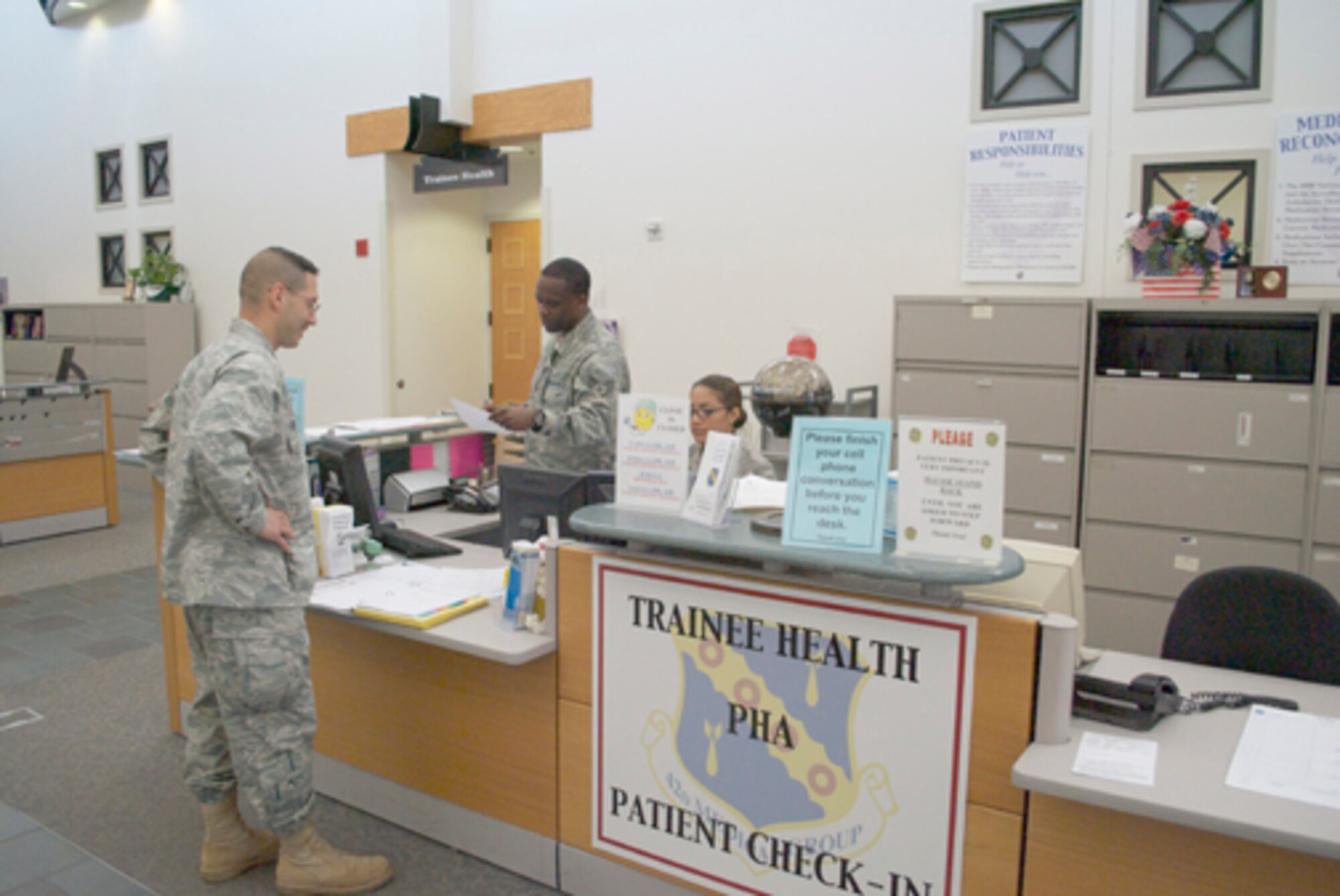 The trainee health clinic is open for temporary duty students 7 - 9 a.m. during normal duty hours. (Air Force photo/Christopher Kratzer)