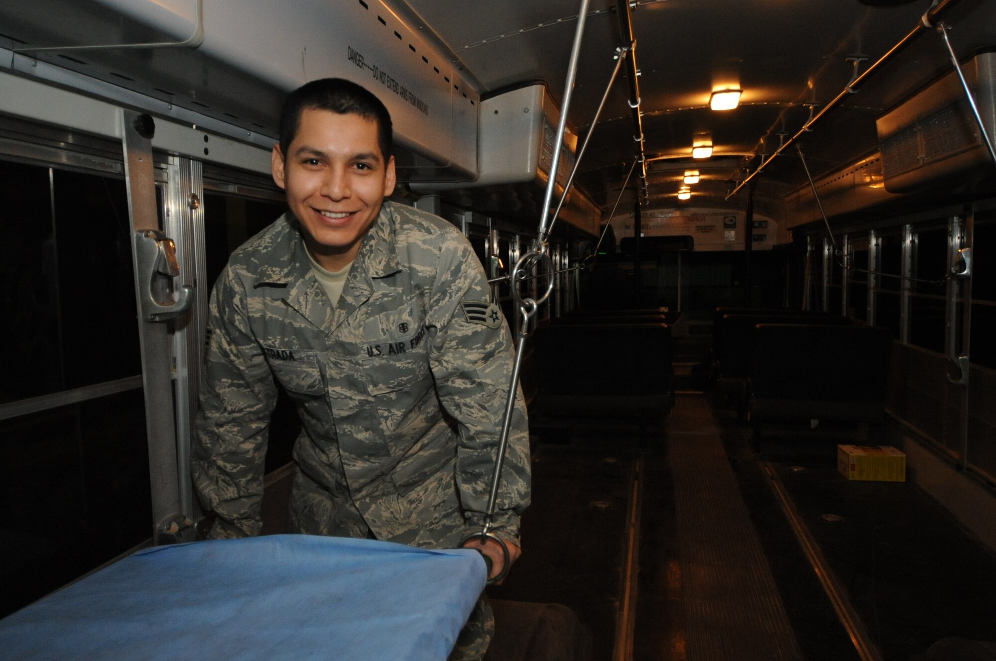 Senior Airman Guillermo Estrada is deployed from the 75th Medical Operations Squadron out of Hill Air Force Base, Utah. (U.S. Air Force photo by Senior Airman Cynthia Spalding)