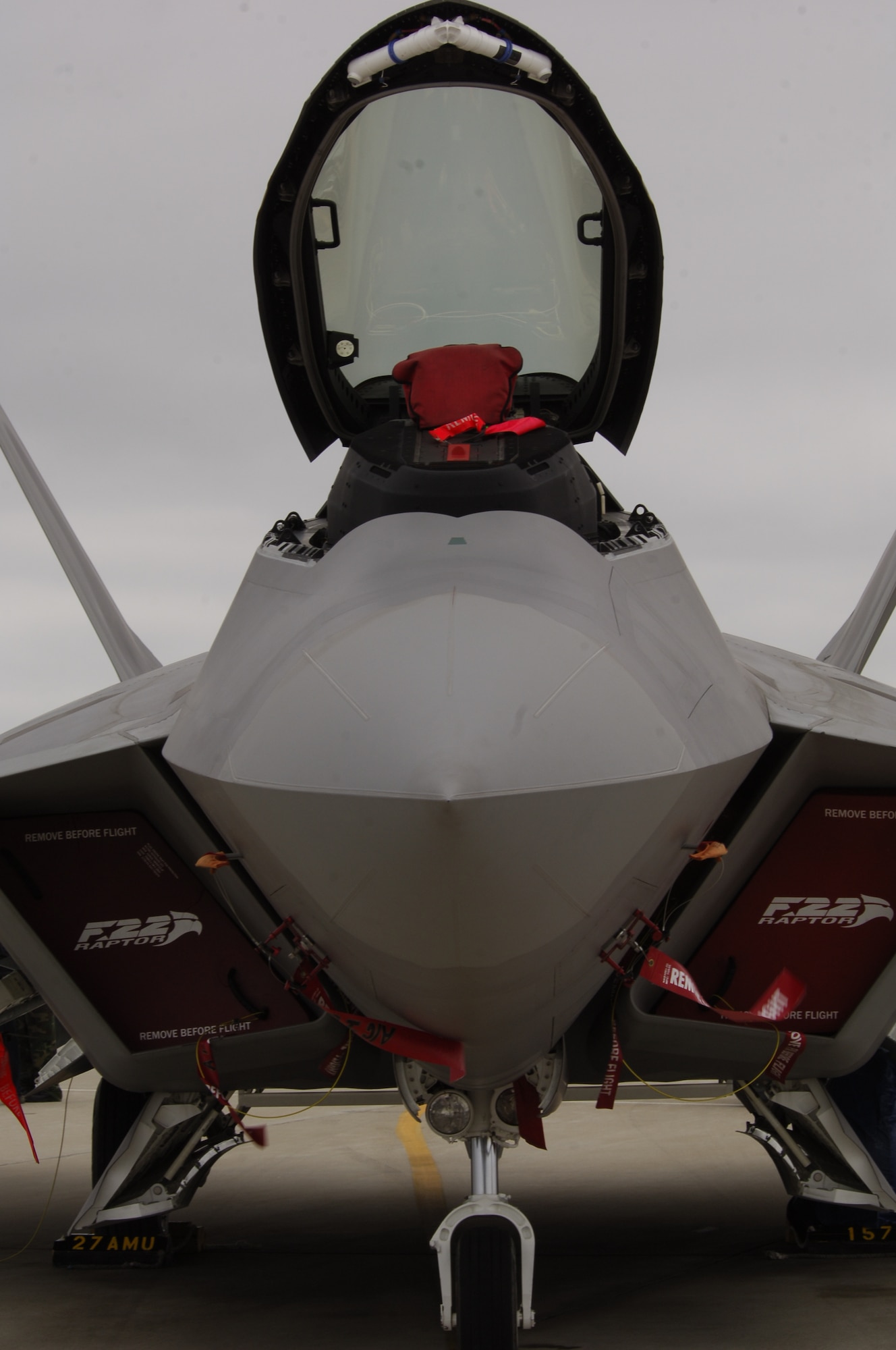 An F-22 Raptor stands ready for a deployment during an Operational Readiness Inspection at Langley Air Force Base, Va., April 9, 2011. This is the first ORI for fifth generation aircraft, like the F-22 Raptor. (U.S. Air Force photo by Airman 1st Class Camilla Elizeu/Released)  