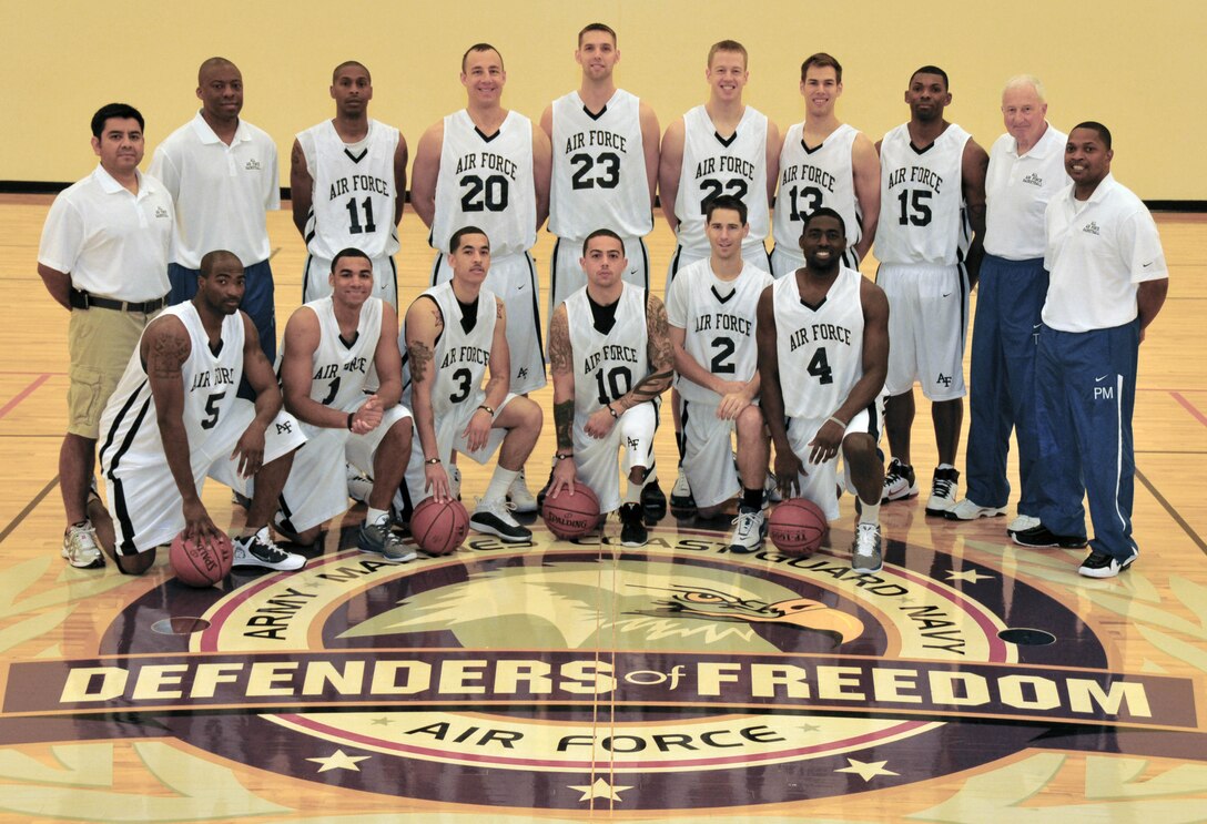 The Air Force Basketball Team is conducting training camp at Minneapolis-St. Paul Air Reserve Station before heading for the all service championship in San Diego, Calif. later in the week. (Air Force Photo/Breeanna Martinez)