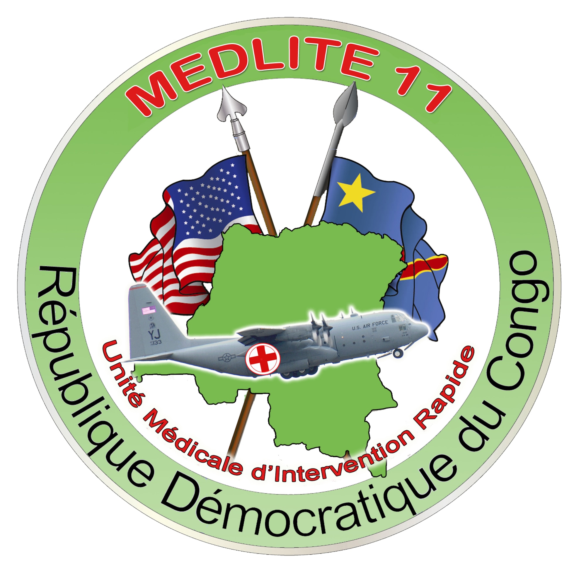 In partnership with the Armed Forces of the Democratic Republic of the Congo (FARDC), U.S. Air Forces Africa, will take part in MEDLITE 11 in Kinshasa, Democratic Republic of the Congo (DRC) from April 24 – May 4. MEDLITE 11 is a joint medical exercise focused on aeromedical evacuation. The exercise will improve the readiness of both countries’ medical personnel and will consist of classroom instruction, a mass casualty exercise and aeromedical evacuation training. (U.S. Air Force photo illustration by Master Sgt. Jim Fisher)