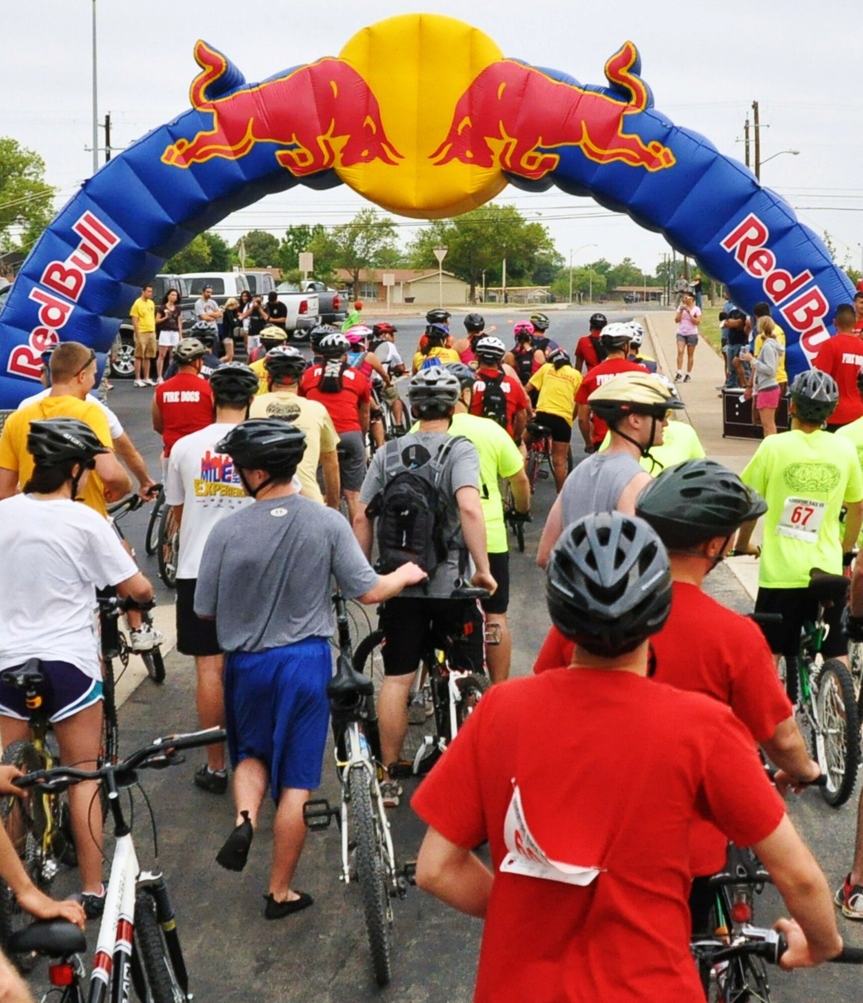 LAUGHLIN AIR FORCE BASE, Texas – Adventure Race VII participants prepare to begin the race here April 9. The race included almost 35 miles of biking and 7 miles of running. The winning team completed the course in around 2 hours and 22 minutes. (U.S. Air Force photo by Senior Airman Scott Saldukas)