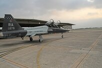 With all prior maintance complete, the T-38 Talon launches from the east flight line at Ranolph April 8. Maintance workers at Randolph prepare and launch a large variety of aircraft daily.(U.S. Air Force photo/Airman Alexis Siekert)