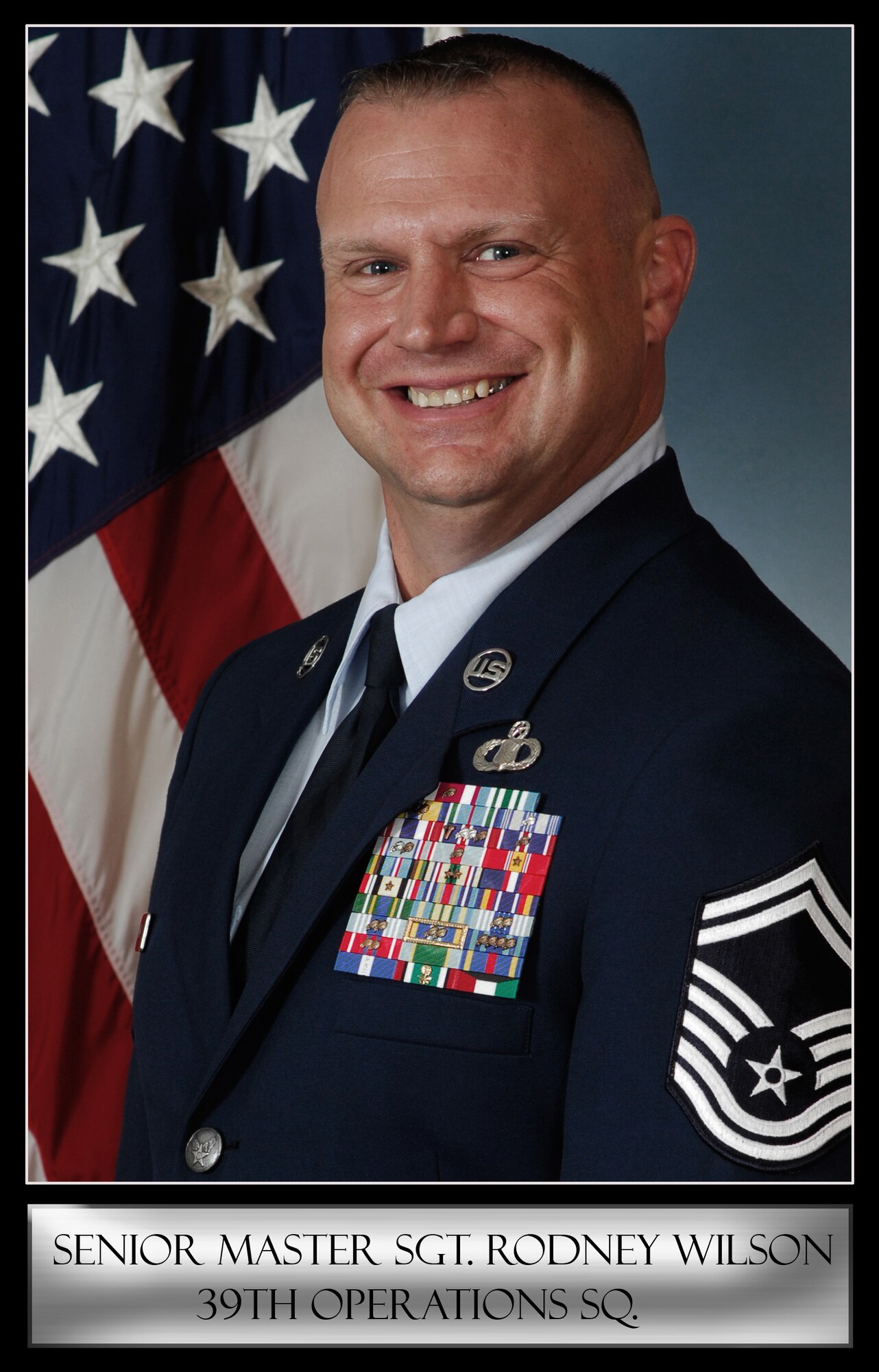 Senior Master Sgt. Rodney Wilson, the 39th Operations Squadron Air Traffic chief controller, graduated from the Air Force Senior NCO Academy March 11, 2011, at Maxwell-Gunter Air Force Base, Ala. The seven-week course is intended to prepare master sergeants and senior master sergeants for the increased leadership and management responsibilities of chief master sergeant. Graduation in residence is mandatory before promotion to chief. Professional military education is designed to help Airmen acquire the management and leadership skills they will need to be successful at each step of their careers. (U.S. Air Force Illustration by Staff Sgt. Alexandre Montes)