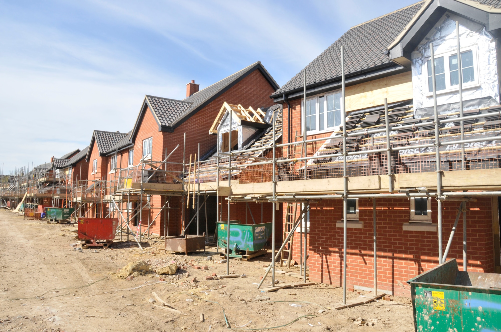 ROYAL AIR FORCE, LAKENHEATH, England -- The final phase of construction for Liberty Village is under way April 6, 2011. The $215 million project consists of 606 homes for NCOs and senior NCOs. (U.S. Air Force photo/Senior Airman Eboni Reams) 

