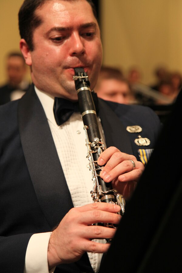 TSgt Luigi Pezzarossi plays clarinet as part of the 2011 IMEA Opening Gala Concert