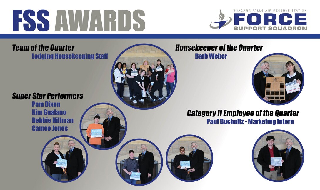 Members of the 914th Airlift Wing’s Services Squadron were selected as winners of  several Quarterly Services and Lodging awards for their exceptional performance.(Courtesy graphic)