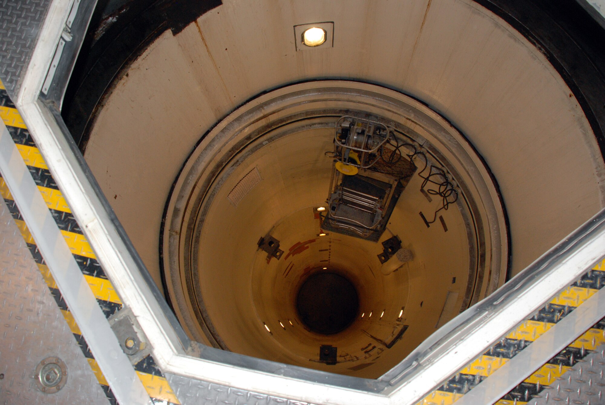 A missile maintenance trainer launch tube. (U.S. Air Force photo by Staff Sgt. Torri Ingalsbe)