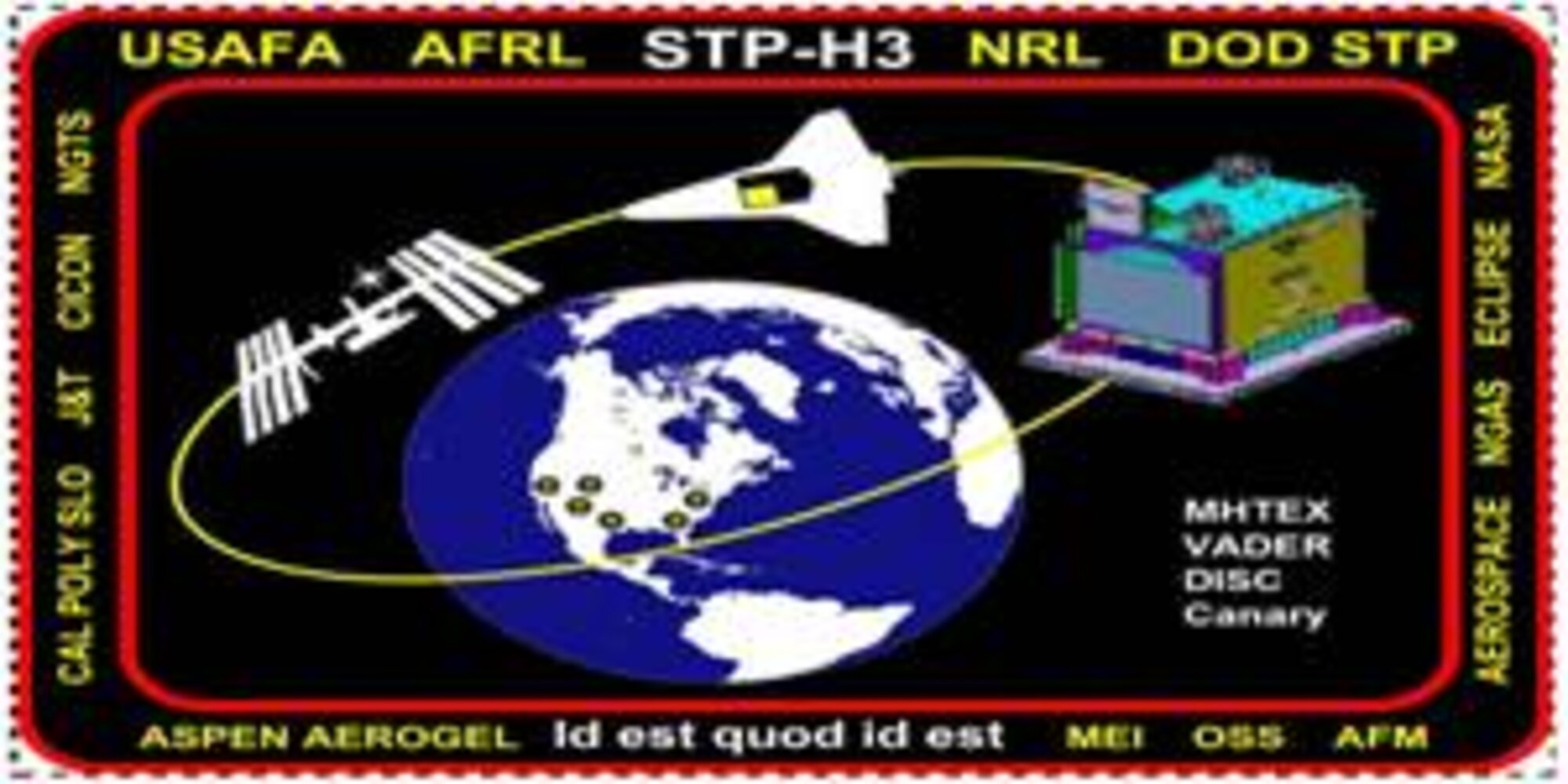 Logo of the four experiments flying onboard the final flight of the space shuttle Endeavour.  Two of the trials are being led by the Air Force Research Laboratory's Space Vehicles Directorate, Kirtland Air Force Base, N.M.  Courtesy DOD Space Test Program