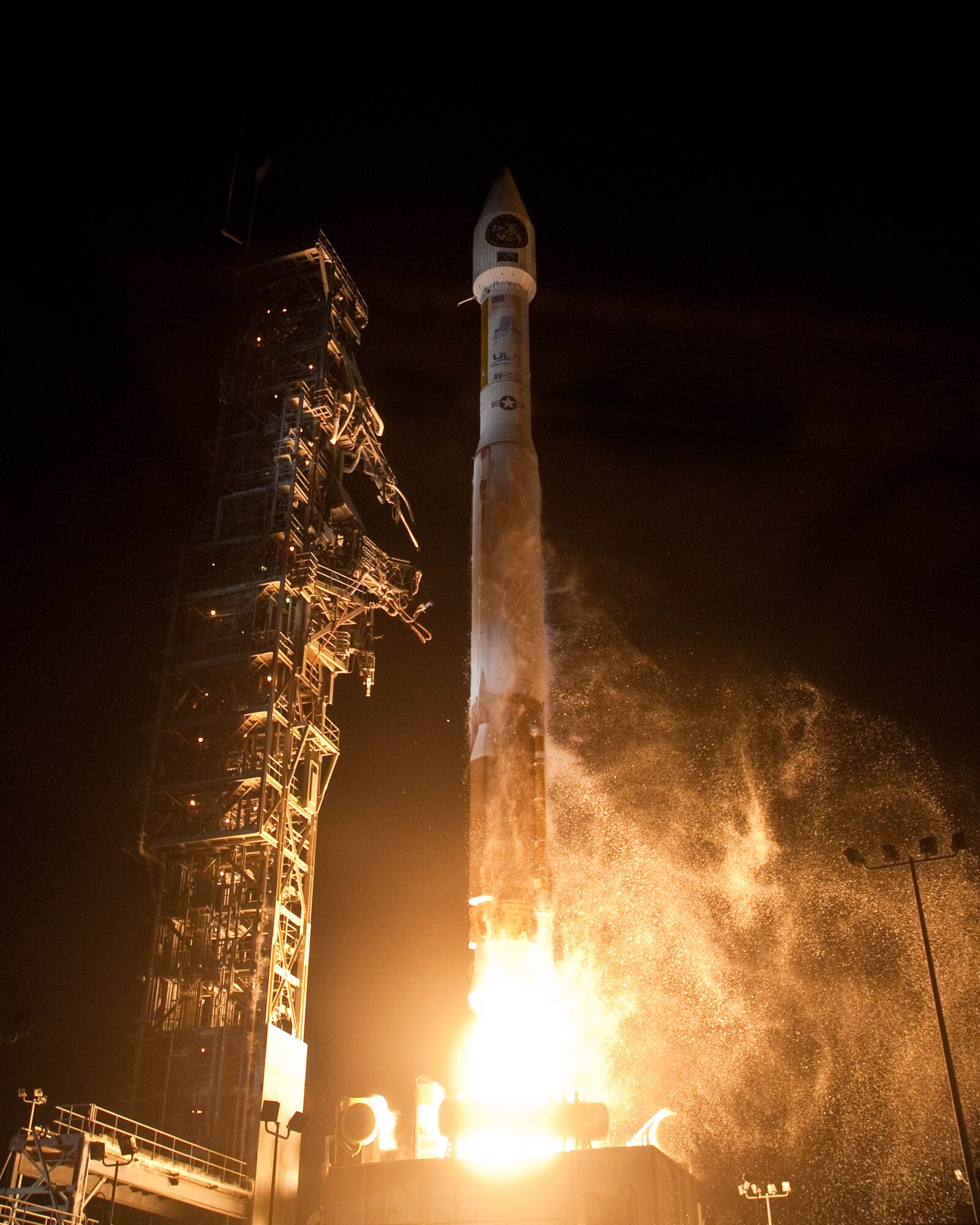 VANDENBERG AIR FORCE BASE, Calif. - Team Vandenberg launched an Atlas V from Space Launch Complex-3 here April 14 at 9:24 p.m. PDT. It was the fourth Atlas V processed at Vandenberg and the 605th overall Atlas mission in U.S. history. (Photo courtesy of the United Launch Alliance)